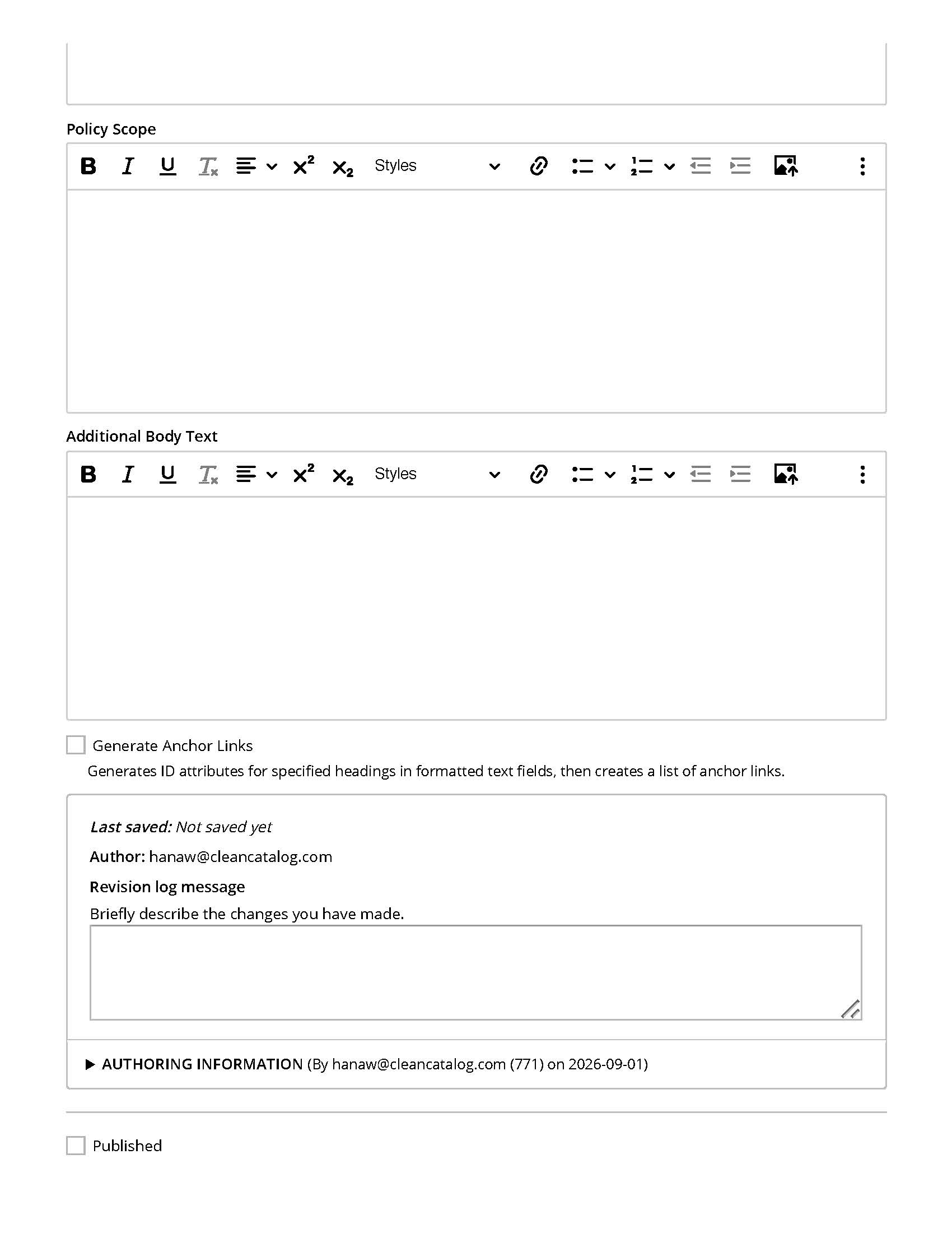 Policy template page 2