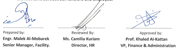 Prepared, Reviewed, Approved signatures 