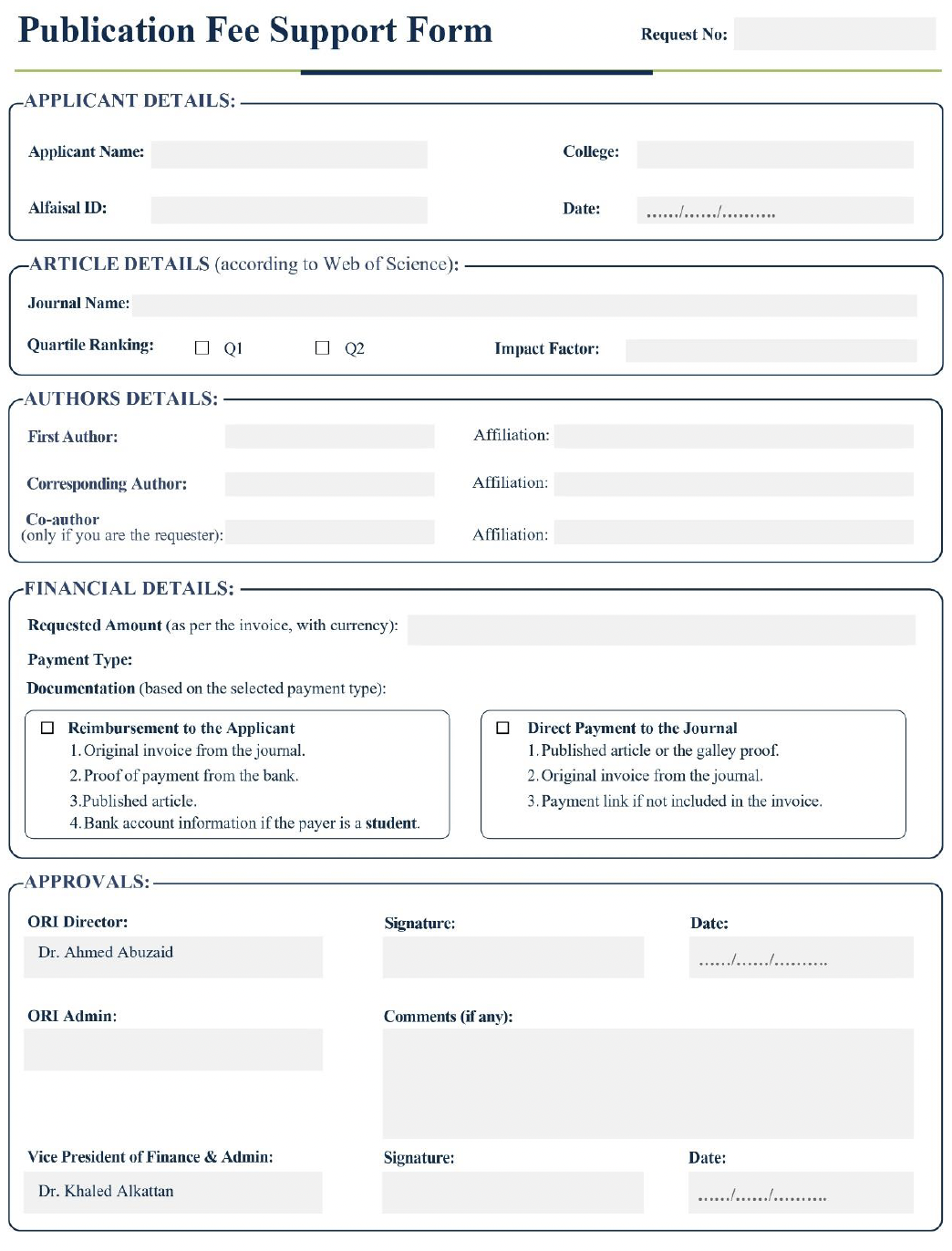 Publication Fee Form