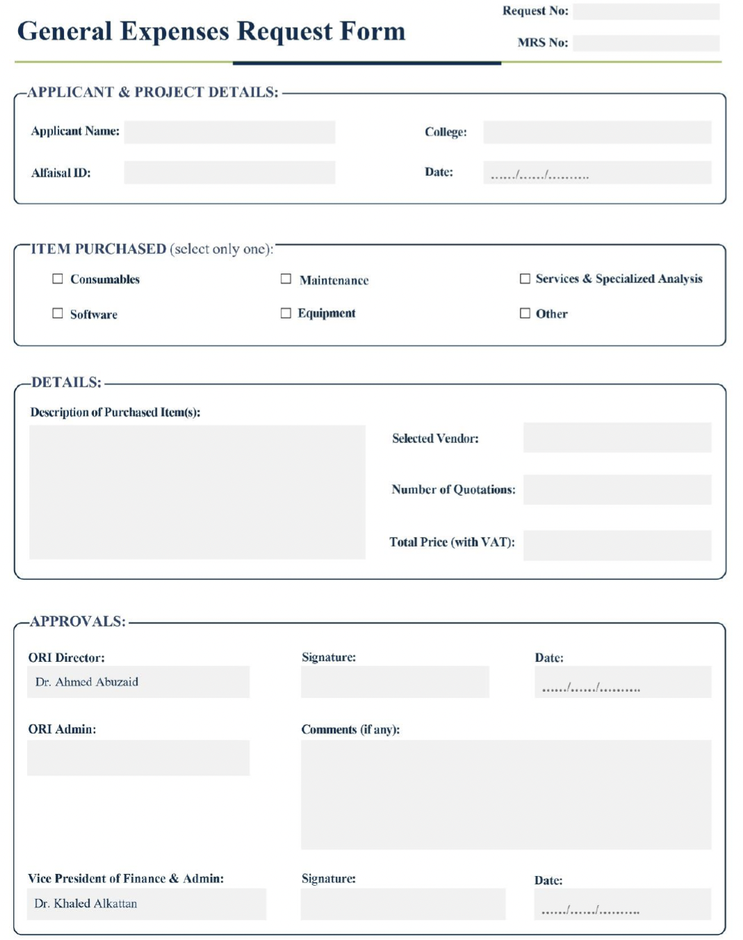 Expenses Form